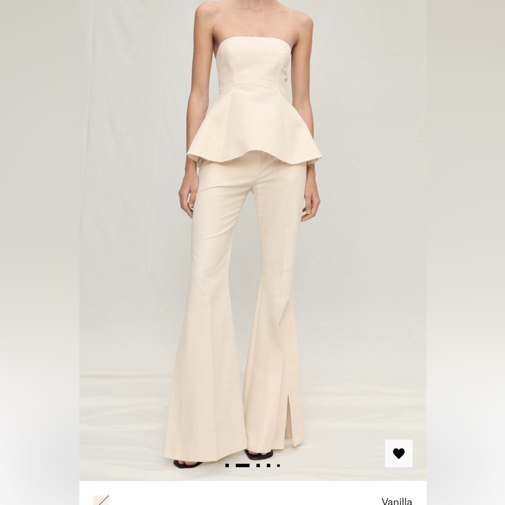 SET: Mango Linen blend flare pants and peplum top